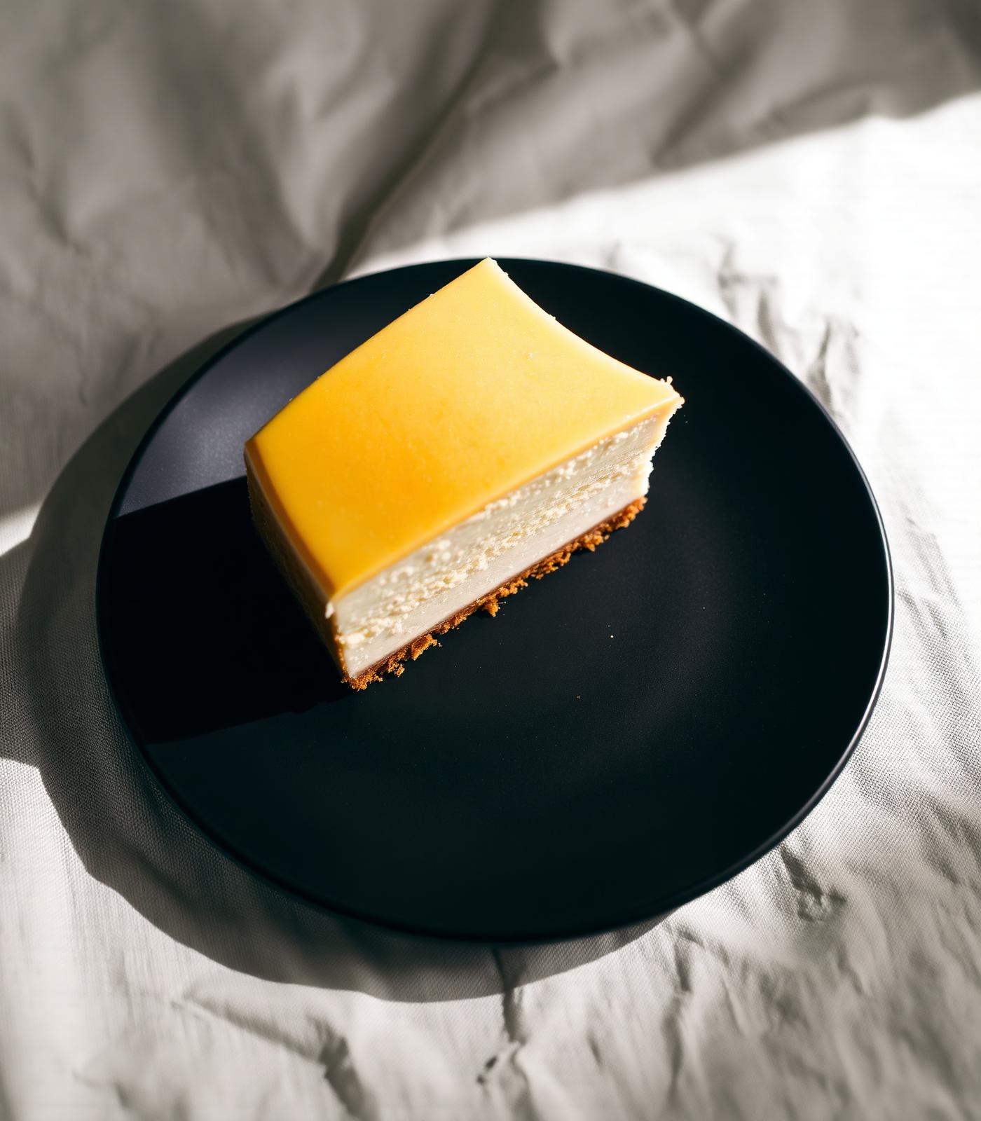 A single slice of Andielicious cheesecake